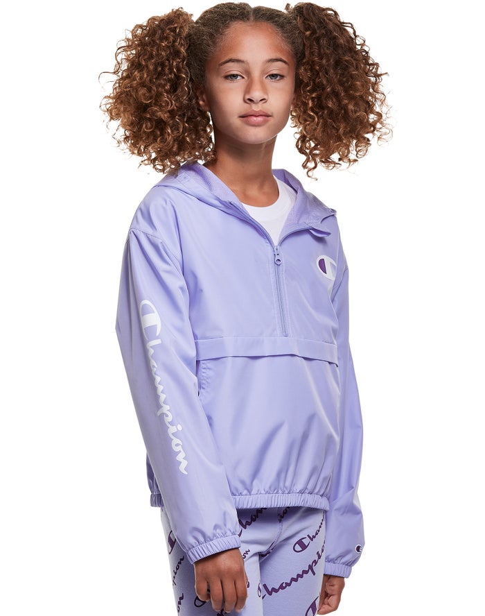 Chaqueta Champion Niña - Windbreaker C Logo ( Moradas Claro ) 9016532-HW